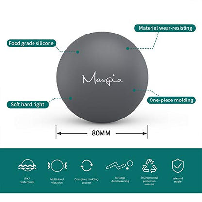 3" Single Massage Ball, 5 Speeds Vibrating Massage Ball Roller for Trigger Point Therapy, Deep Tissue Massager for Back, Neck, Foot, Myofascial Release, Pain Relief, Muscle Recovery (Gray) - color: Gray