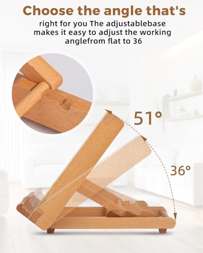 Table Easel for Painting, Adjustable Angle Art Easels Wood Table Easel Drawing and Sketching Board, 11 4/5 Inches by 8 2/3 Inches - size: Small