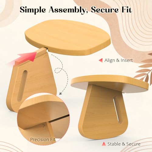 Meditation Bench, Pine Wood Seiza Kneeling Stool with Carry Bag