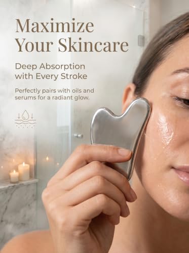 Stainless Steel Gua Sha Tool for Face & Body, Muscle Scraper Massage Tool
