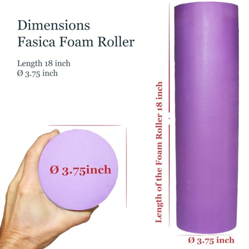 Small Size Medium-Hard Density EVA 4 Inch Foam Roller for Back &Leg Pain; Sore Muscle Recovery; Trigger Point Massage Roller Ø3.75x18inch Physical Therapy; Helps as Spine Cracker Stretcher