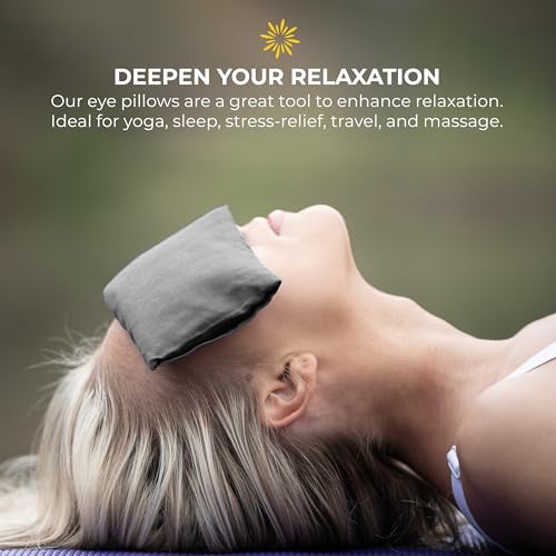4 Pack Unscented Sateen Eye Pillows, Charcoal - color: Charcoal