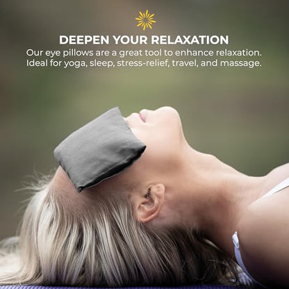 4 Pack Unscented Sateen Eye Pillows, Charcoal - color: Charcoal