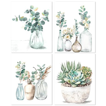 Yeaqee 4 Pcs Diamond Art Kits for Adults Gem Painting Kit DIY Jewel Diamond Art for Beginners Aesthetic Room Crafts Cute Painting Pictures 5d Craft Wall Decor for Home 10 x 11.8''(Greenery) - style: Greenery