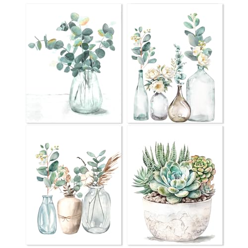 Yeaqee 4 Pcs Diamond Art Kits for Adults Gem Painting Kit DIY Jewel Diamond Art for Beginners Aesthetic Room Crafts Cute Painting Pictures 5d Craft Wall Decor for Home 10 x 11.8''(Greenery) - style: Greenery