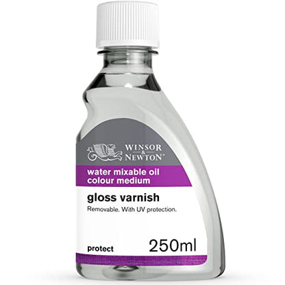 Winsor & Newton Artisan Gloss Varnish, 250ml (8.4-oz) bottle | UV Resistant, Glossy Finishing Treatment, Seals Pores on Oil Paint Film, Balances Surface Sheen, Non-Yellowing - color: Artisan Gloss Varnish, style: 8.4-oz Bottle