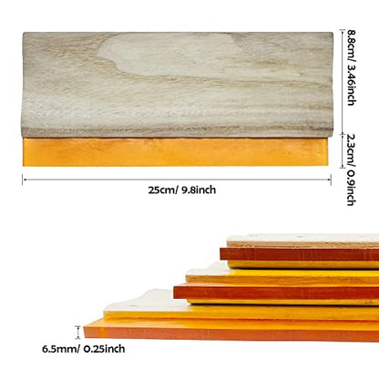 Cayway 5 PCS Screen Printing Squeegees, Durable, Abrasion-Resistant, Water- and Oil-Resistant Dual-Purpose Screen Printing Scraper with Wooden Handle