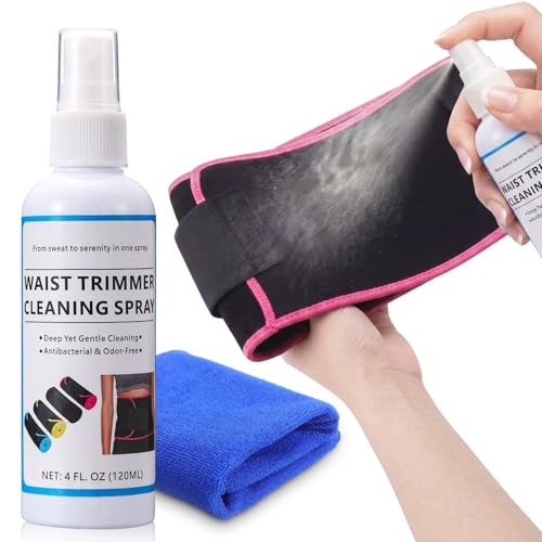 120 mL Waist Trimmer Cleaning Spray with Cloth for Fitness Belts