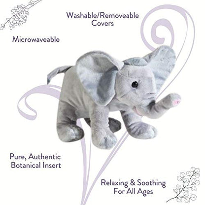 Sonoma Lavender Microwaveable Aromatherapy Animal, Plush Elephant, Lavender Scented with Removable Washable Cover - style: Ellie the Lavender Elephant