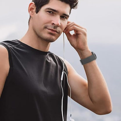 Nylon Braided band Compatible with Samsung Galaxy Watch 8/9 40mm 44mm - color: Space Gray