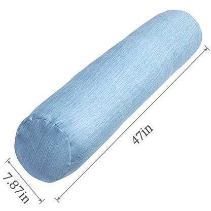 1 MIDDLE ONE Body Pillow, Bolster Pillow with Cooling Cover, Long Round Roll Cylinder Pillow for Bed, 47" x 7.87", Blue - color: Cooling Blue, size: 47 inch