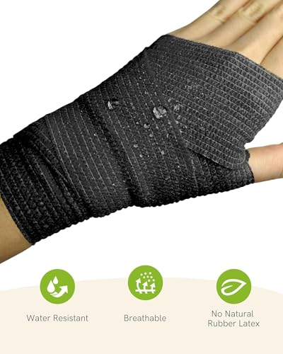 FriCARE Self Adhesive Bandage Wrap, Medical Tape in First Aid Kit, Classic | Elastic Cohesive Bandages for Sports/Vet/Wrist Ankle Wounds, 2 Inches X 5 Yards, Latex-free 6 Rolls - color: Classic