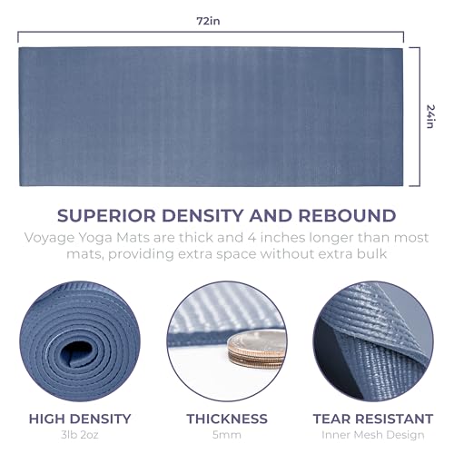 Voyage 5mm Studio Yoga Mats, 10 Pack, 72x24in - color: Calm Studio Assorted