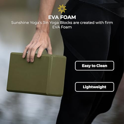 3in Yoga Blocks Bulk, 10 Pack, 3x6x9in - color: Olive Green