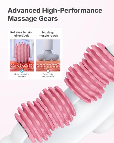 MERACH Cellulite Massage Tool with Push Pull Roller, Lymphatic Drainage Massager, Leg Massager with Detachable Handles, Exercise Equipment for Thighs & Legs & Buttocks, Gift for Women - color: Pink