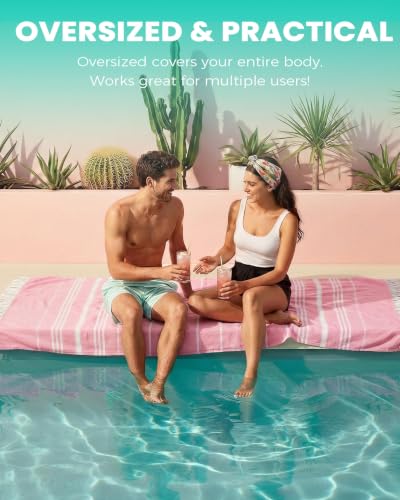 2 Packs Cotton Turkish Beach Towels Quick Dry Sand Free Soft Absorbent Extra Large Xl Big Blanket Adult Oversized Bath Pool Swim Towel Lightweight Thin Sandless Fast Drying Compact No Sand Packabl - color: Thinner Set Fuchsia Blue