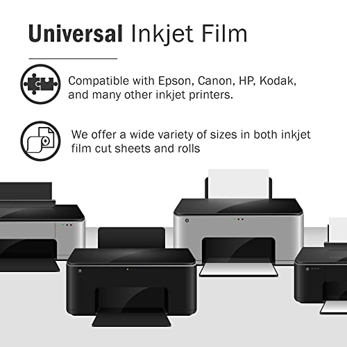 Screen Print Direct® Waterproof Inkjet Film Sheets (13 x 19" - 100 Sheets) | Transparency Film for Silk Screen Printing, Inkjet Film Sheets for Screen Printers (13" x 19" - 100 Sheets) - size: 13 x 19 - 100 sheets