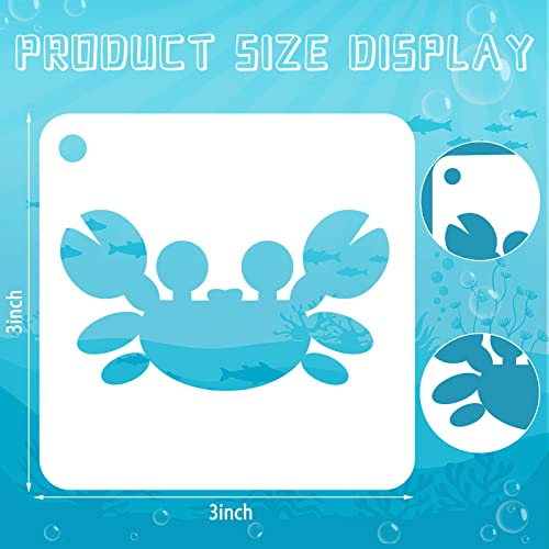 Augshy 56 Pieces Small Summer Sea Ocean Beach Stencils for Painting Crafts | Plastic, Kids Wall Floor Home Decor, Drawing Rock Painting Scrapbooking, Reusable Marine Animal Pattern Shapes, 3 Inch - style: Ocean Creatures