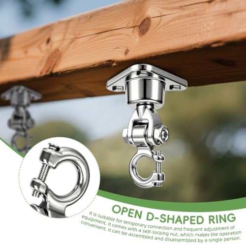Heavy Duty Stainless Steel Swing Hanger with 360°+180°Rotation 1500LB Capacity,Triangular Fixation for Playground Hammock Chair,sandbag Porch Swing - style: 3-holes