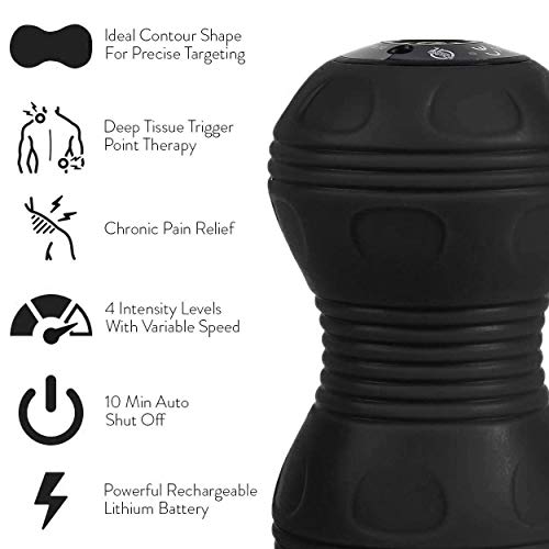 Rolling With It Vibrating Peanut Massage Ball, Deep Tissue, Black - color: Black