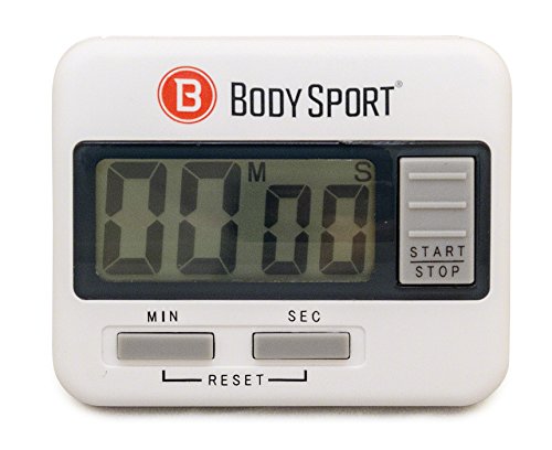 Body Sport Digital Timer Stopwatch for Fitness & Exercise Routines - Easy to Use, Battery Operated, Multifunctional Time Tracker for Home, Gym, Kitchen, Classroom, and Office Settings