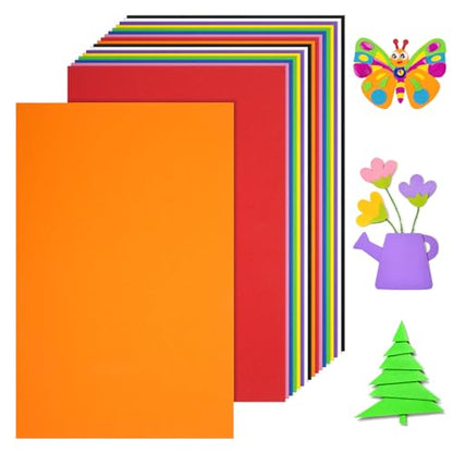 18 Sheets EVA Foam Sheets, 9 Colors 5.5 x 8.5 Inch 2mm Craft Foam | 9 Vibrant Colors. Soft EVA Material. Easy Cutting. Flexible DIY Crafting. Multiple Creative Uses. School Project Essential.