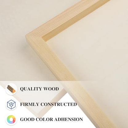 Aodaer 8 Pack Wood Panels 9 x 12 Inch Wooden Panels Canvas Unfinished Craft Wood Boards Panels for Art Crafts Acrylic and Oil Painting Pouring DIY Projects - size: 9 x 12 Inch