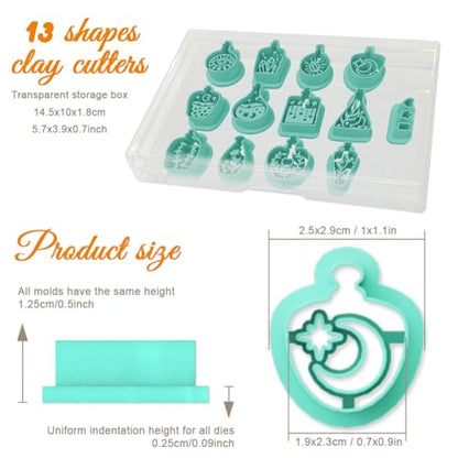 ORIGACH 13 Pcs Magic Potion Bottle Polymer Clay Cutters Set | Bottle Shape Plant Crystal Moon Themed Polymer Clay Cutters for Earring Jewelry Making - style: Magic Potion Bottle