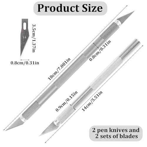 WANDIC 1 Set Precision Carving Knife Set, Stainless Steel Hobby Knife with 24PCS Blades & 15cm Metal Ruler Craft Cutting Tools for Scrapbooking Stencil Paper Art and Vinyl Craft Project