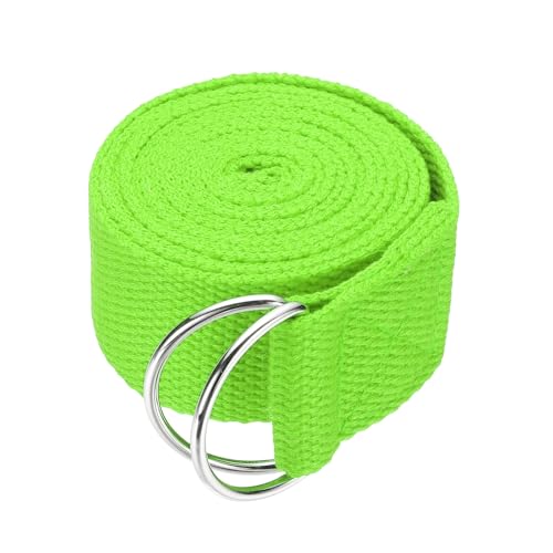 Yoga Strap for Stretching, Athletic Stretch Band with Adjustable Metal D Ring Buckle Yoga Bands - color: Green, size: 5.9ft