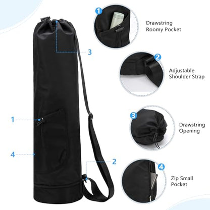 Yoga Mat Bag Compatible with Gaiam,Large Capacity | Yoga Mat Carrier with Adjustable Strap, Water Bottle Pocket & Bottom Wet Pocket, Functional Yoga Mat Holder for Women and Men