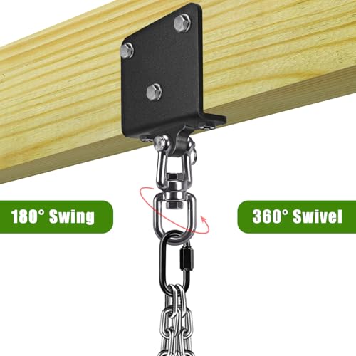 BeneLabel Heavy Bag Hanger for Punching Bag Beam Mount Hardware 360° Rotation Boxing Bag Ceiling Mount I-Beam Hanger for Hanging Heavy Punching Bags Wall Hangers - color: 360° Closed Connection Clasps with Carabiner