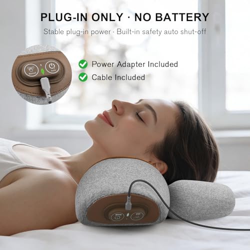 Neck Massager Pillow with Heat & Air Traction, Ergonomic Cervical Support | Auto & Manual Controls with Adjustable Air Lift for a More Flexible Neck Support Experience