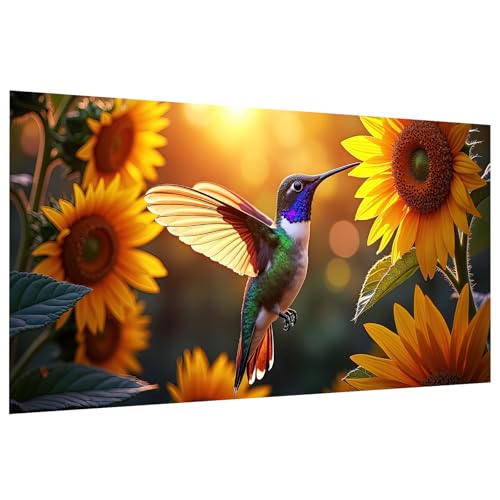 JOOZ Large Diamond Art Kits for Adults - 5D Hummingbird Diamond Painting Kits for Adults, DIY Bird Full Drill Diamond Art Painting for Beginners, Gem Art Kits for Home Wall Decor 27.5x15.7 Inch - color: Hummingbird 051