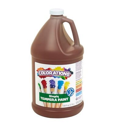 Colorations Paraben-Free Tempera Paint for Kids, 1 Gallon, Vibrant Brown | Non-Toxic and Made in the USA - color: Brown