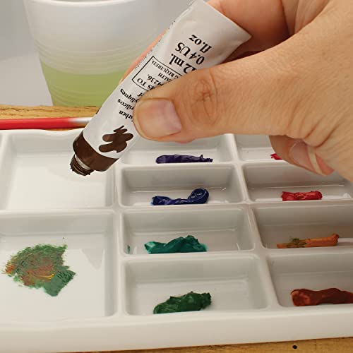 The Beadsmith Ceramic Mixing Palette – Rectangle Design Paint Holder – Arts and Crafts Accessories Organizer – 7.5" x 4.1" x .6” – 14 Compartments, (4 Palettes) - size: 7.5" x 4.1" x 0.6"