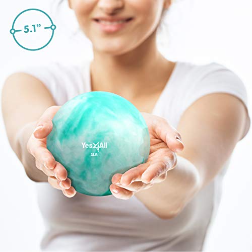 Yes4All Weighted Toning Balls for Exercise, Soft Medicine Balls for Exercise, Pilates, Yoga, Balance, Flexibility, 2-10lbs - color: Mint, style: C. Marble
