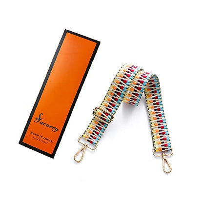 S-Jacorry Purse Strap Replacement Crossbody Wide Shoulder Strap Adjustable Canvas Straps Handbag Strap Replacement Belts - color: Gold Buckel-164