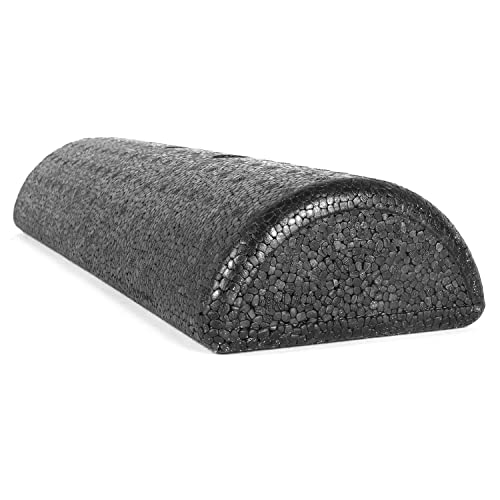 CanDo Black Composite High-Density Foam Rollers for Muscle Restoration Massage Therapy Sport Recovery and Physical Therapy 6" x 18" Half-Round - size: 6" x 18", style: Half-Round