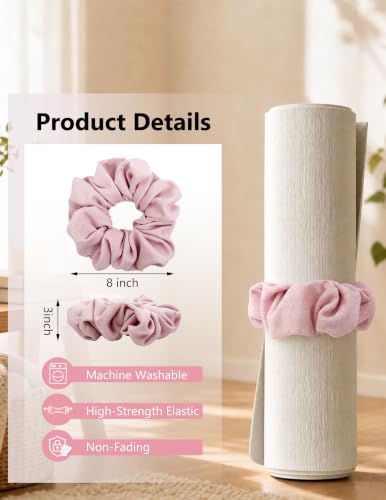 Yoga Mat Scrunchie Yoga Mat Strap Carrier Pilates Mat Holder | Holds Your Yoga Mat in Style, Adjustable & Stretchy Yoga Mat Band, Fits Most Standard Yoga Mats (mat not included),Yoga Gifts - color: Light Pink 02