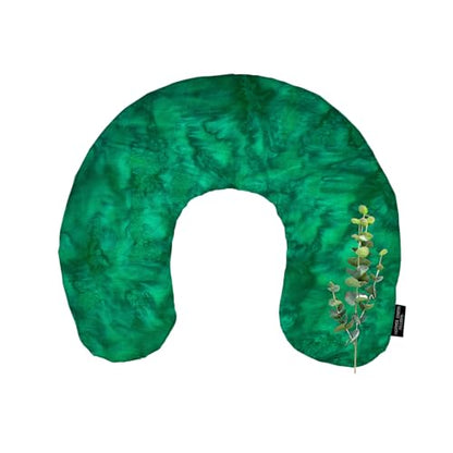 Mother Earth Pillows Large Triggerpoint Flax Pillow for Neck and Shoulder Relief (Green Print - Breathe Herbal Blend) - color: Green Print - Breathe Herbal Blend