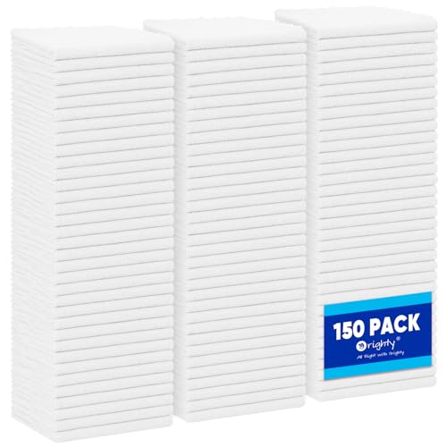 Orighty Microfiber Cleaning Cloth Bulk, 150 Pack Shop Towels 12x12in, White - color: White, size: 150 Pack