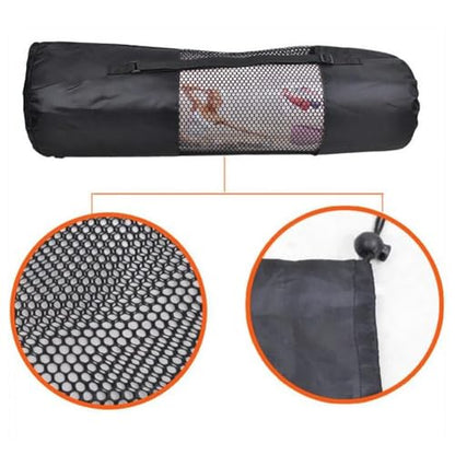 2 Pcs Yoga Mat Mesh Bags Portable Exercise Yoga Mat Carriers Large Yoga Mat Storage Bags with Adjustable Strap