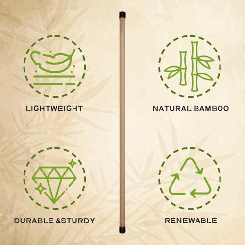 RitFit Natural Bamboo Yoga Stick, 57" (4.75 ft), Stretching & Flexibility
