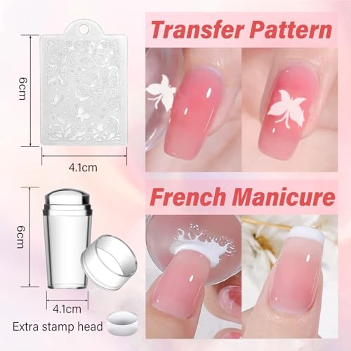 Biutee 15PCS Nail Stamping Plates with Nail Art Stamper and Scraper | Nail Stamper Kit Nail Stamp Plate Flower Animal Geometry Stripe Design Nail Stamping Kit with Storage Bag - color: 18pcs
