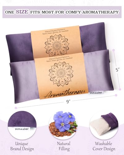 Hihealer Weighted Eye Mask for Sleeping, Lavender Eye Pillow for Spa Yoga - color: Purple&lilac