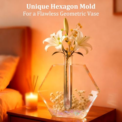 Epoxy Resin Kit with Light for Beginners, DIY Crafts for Adults Women | Clear Resin kit with Silicone Mold for Starters DIY Arts & Crafts for Adults, DIY Creations, Ornament, Flowers, Decorations