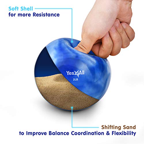 Yes4All Weighted Toning Balls for Exercise, Soft Medicine Balls for Exercise, Pilates, Yoga, Balance, Flexibility, 2-10lbs - color: Blue, style: C. Marble