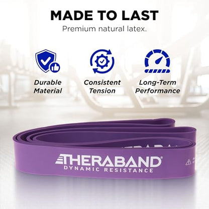 THERABAND Resistance Band Loop, Exercise, Workout, Physical Therapy, Purple | Elastic resistance band for exercise, strength training, stretching and physical therapy - size: X-Heavy (50 lbs)