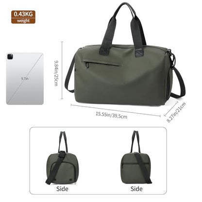 Handbag for Women Yoga Bag Large Capacity Yoga Pad Buckle with Shoe Compartment Water Bottle Sports Gym Bag Travel - color: B02-green